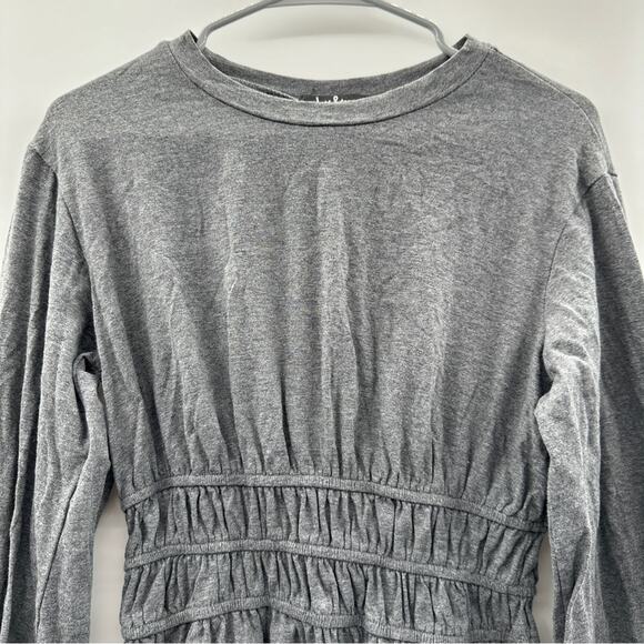 Lulus Fashion Win Charcoal Grey Long Balloon Sleeve Pullover Mini Dress Sz M - Picture 4 of 12